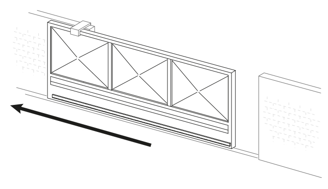 Diagram showing the typical operation of a sliding gate