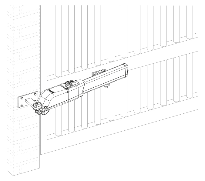 Diagram showing the mechanism of a swing gate