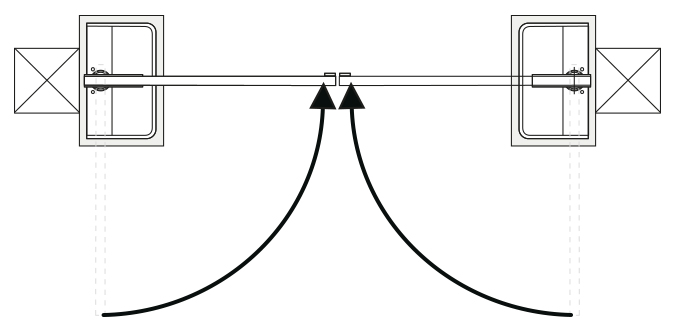 Diagram showing the typical underground operation of a swing gate