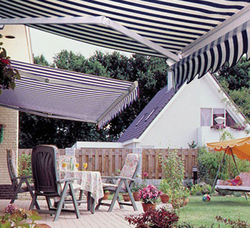 Retractable awning installed on Suffolk residential property.