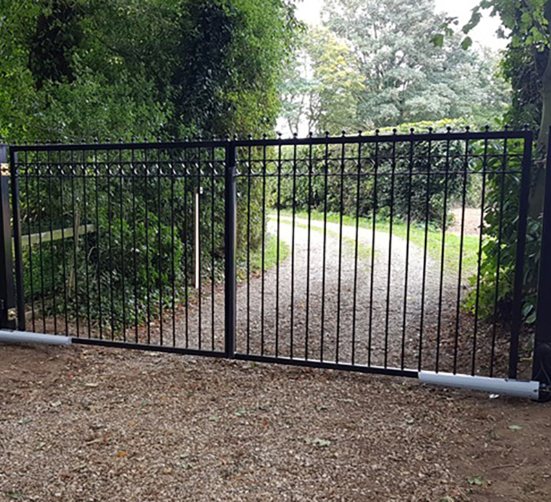 Automated steel gate installed in a Norfolk property